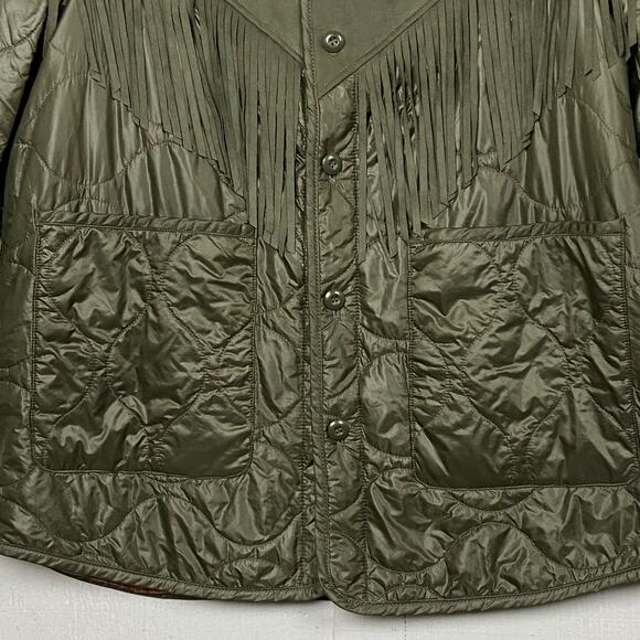 MOTHER The Tip Off Fringed Faux Suede Quilted Shell Jacket Size XS NWOT - Picture 6 of 16